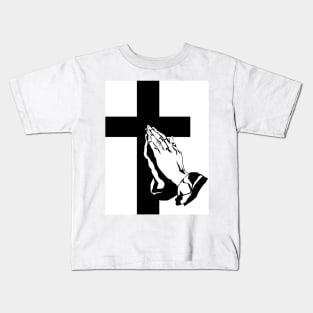 Praying Hands and Cross Kids T-Shirt